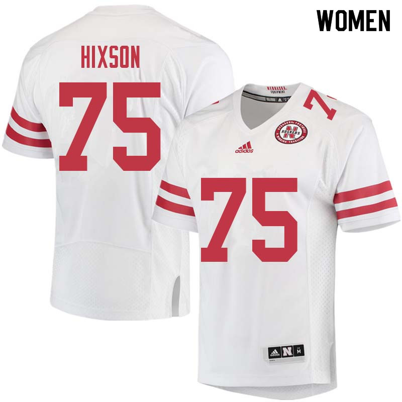 Women #75 Trent Hixson Nebraska Cornhuskers College Football Jerseys Sale-White - Click Image to Close